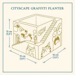 Custom Graffiti Concrete Building Planter, Urban Art Plant Pot - thumbnail 3