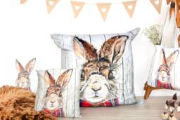 Personalised Hare Velvet Bean Bag Cover
