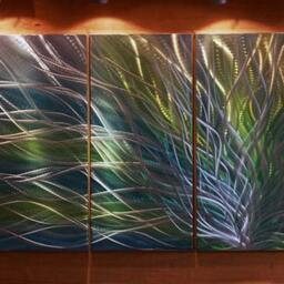 Abstract 3D Metal Wall Art, Modern Painting Sculpture - thumbnail 2