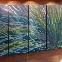 Abstract 3D Metal Wall Art, Modern Painting Sculpture - thumbnail 3