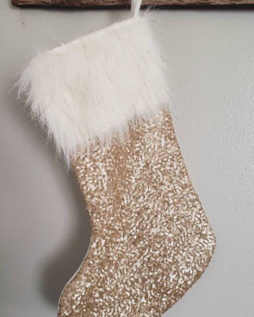 Gold Sequin Christmas Stocking Stockings - image 1