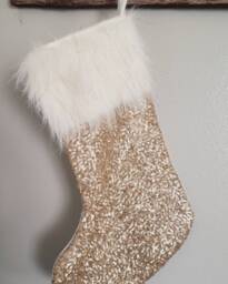 Gold Sequin Christmas Stocking Stockings - thumbnail 1
