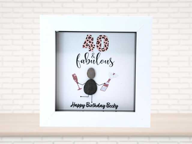 Personalised Pebble Art Birthday Gift Handmade Milestone Celebration - image 1