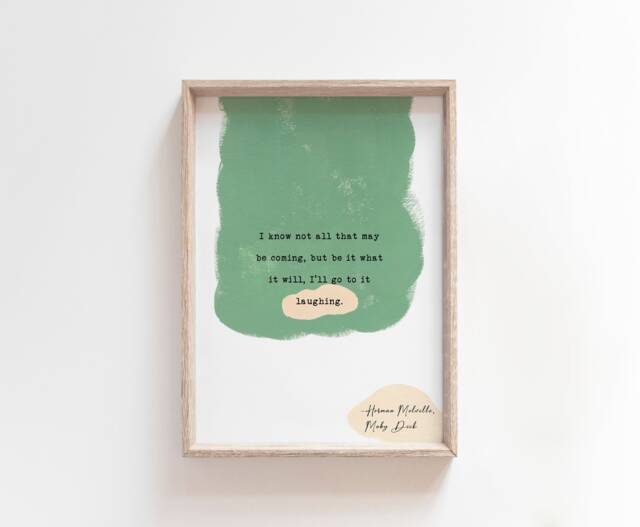 Moby Dick Literary Quote/Herman Melville Print Book Lover Unframed Print