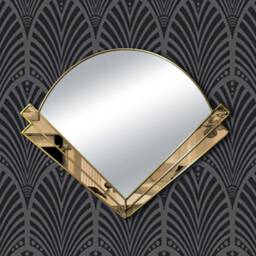 Art Deco Fan Handmade Wall Mirror With Black Glass - thumbnail 3