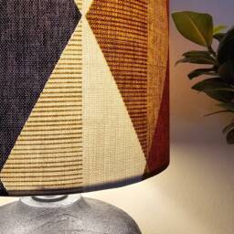 Geometric Orange Green Lampshade Table Floor Lamp/Ceiling Pendant Small Medium Large 15cm 20cm 25cm 30cm 35cm 40cm Fabric Drum Light Shade - thumbnail 4