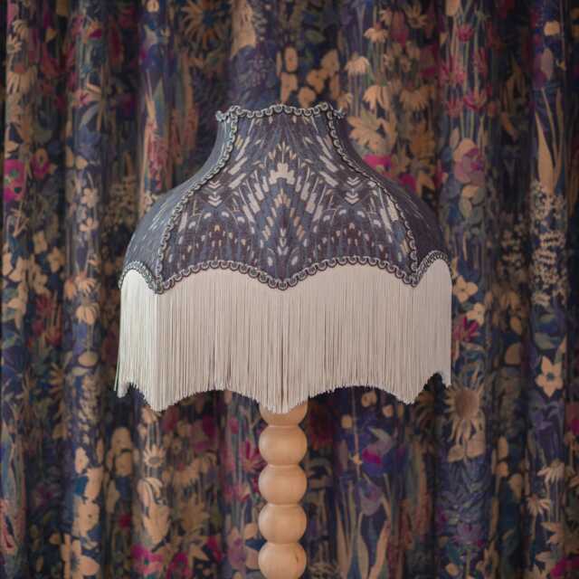 The Lolana - Midnight Fringed Lampshade Vintage Tassel Style, Handmade in England - image 1