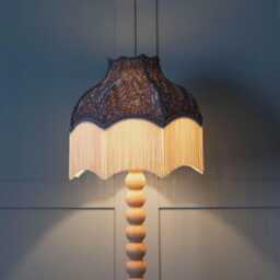 The Lolana - Midnight Fringed Lampshade Vintage Tassel Style, Handmade in England - thumbnail 2