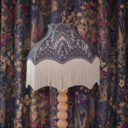 The Lolana - Midnight Fringed Lampshade Vintage Tassel Style, Handmade in England - thumbnail 1