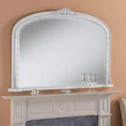 French White Large Arch Top Over Mantle Ornate Mirror - Windsor Choice Of Frame Colour
