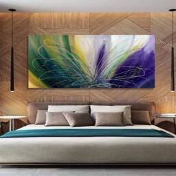 Modern Abstract Oil Painting - Metallic Wall Artwork, Extra Large Canvas Decor With Shimmering Elements