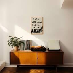 Make Your Own Kind Of Music Unframed Print - Posters Gifts Art Keyboard Funky Retro Prints For Lover - thumbnail 1