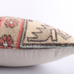 Handwoven Kilim Pillow Cover 20x20 Turkish Wool Cushion - thumbnail 4