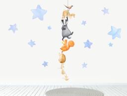 Woodland Animal Wall Decals For Baby & Kids Rooms - Peel Stick Fabric Stickers Boho Nursery Decor