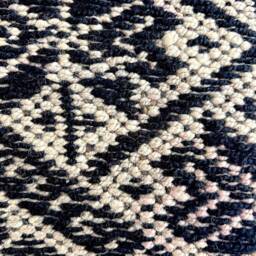 Handwoven Frazada Pillow Cover, Black & Cream Sheep Wool, Boho Kilim Cushion - thumbnail 2