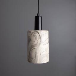 Senna Marbled Ceramic Cylinder Pendant Light 4.75