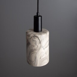 Senna Marbled Ceramic Cylinder Pendant Light 4.75 - thumbnail 3