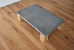 Handmade Concrete Coffee Table With Solid Oak Legs