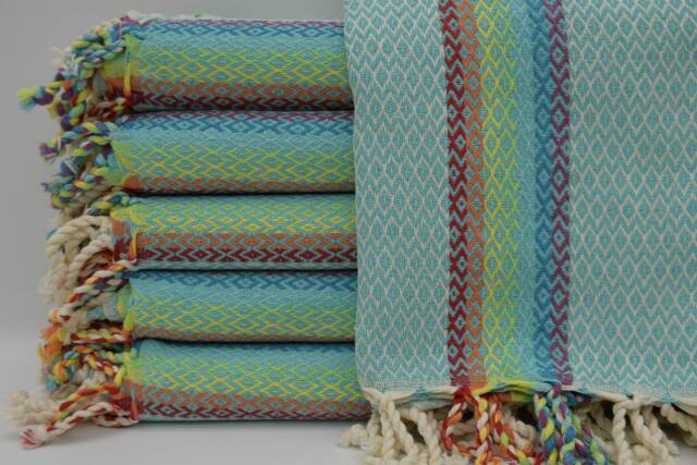 Turkish Towel, Small Diamond Towel, Beach Towel, Soft Towel, Turkish Peshtemal, 40''x70'', Turkey Towel, Mint Green Towel, B2-Honey - image 1