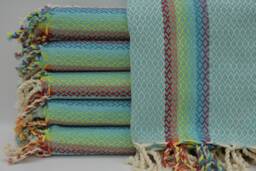 Turkish Towel, Small Diamond Towel, Beach Towel, Soft Towel, Turkish Peshtemal, 40''x70'', Turkey Towel, Mint Green Towel, B2-Honey