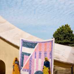 Hand-Block Printed Cotton Quilt Set Reversible Purple Kantha Bedspread - thumbnail 3