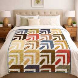Winding Steps Quilt Pattern - Geometric Patchwork Throw - PDF Download - thumbnail 2