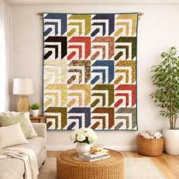 Winding Steps Quilt Pattern - Geometric Patchwork Throw - PDF Download - thumbnail 4