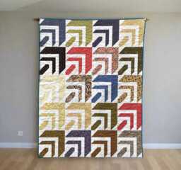 Winding Steps Quilt Pattern - Geometric Patchwork Throw - PDF Download - thumbnail 1