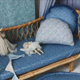 Blue Retro Flowers - Rainbow Pillow - thumbnail 1