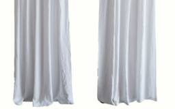 Pair Of 100% Flax Linen Cafe Curtains, 40+ Colors, White, Gray, Ticking Stripe, Custom Size Made To Order