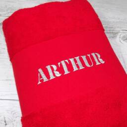 Personalized Hand Towel With A First Name 50x100cm Embroidered, 450 Gr/M2, 16 Colors, Birthday Gift, Child, Birth, Baby - thumbnail 3