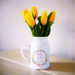 Easter Ceramic Flower Vase, Personalised Jug, Gift Decor Idea, For Mum, Nanny, Grandma, Nana, Mummy, Mom - thumbnail 2