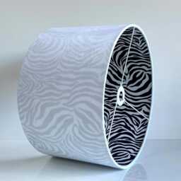 New Luxury Hq Double Sided White Velvet & Zebra Animal Black Fabric Combination Lamp Shade Pendant Light - thumbnail 2