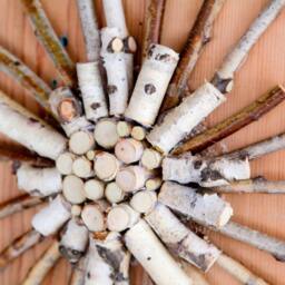 Natural Twig Wreath -Sun Sculpture Birch Rustic Outdoor - thumbnail 2