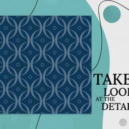 Dark Rings Retro Chain Print Vinyl Flooring, Blue Abstract Decor, Gray Nursery Circles Homecoming Proposal Ideas, Art Floor - thumbnail 2