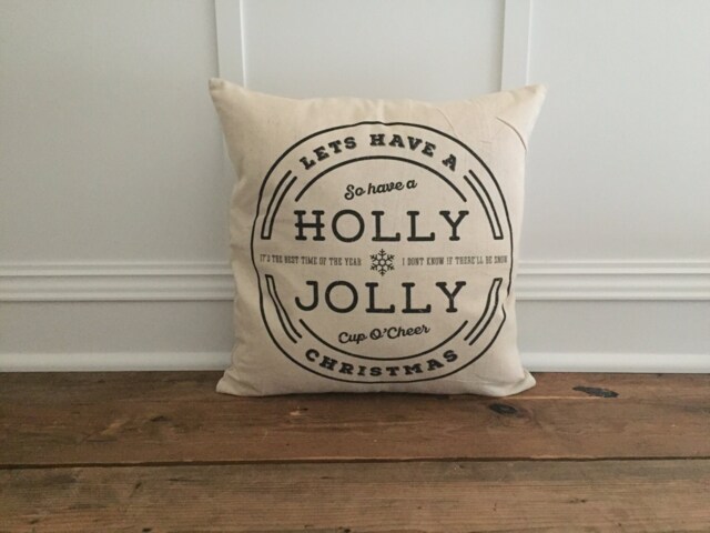 Holly Jolly Pillow Cover - Black - image 1