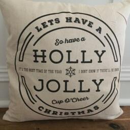 Holly Jolly Pillow Cover - Black - thumbnail 2