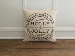 Holly Jolly Pillow Cover - Black - thumbnail 1