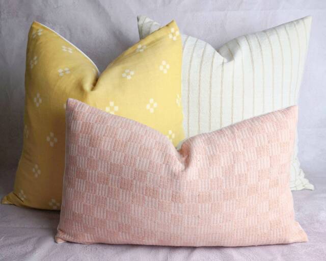 Pastel Pillow Cover Set, Thai Woven Fabric, Lanna & Esan Design - image 1