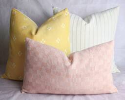 Pastel Pillow Cover Set, Thai Woven Fabric, Lanna & Esan Design - thumbnail 1