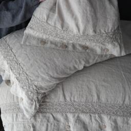 Linen Duvet Cover Set Of Duvet Cover & Pillowcases With Lace. Grey French Linen Bedding Set. Made By Mooshop.19 - thumbnail 3