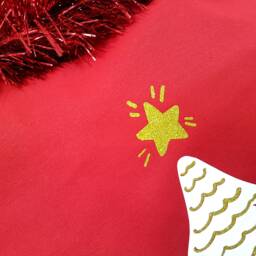 Personalised White & Gold Glitter Effect Red Christmas Tree Santa Sack Xmas Gift Bag Stocking - Large - thumbnail 3