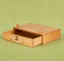 Handcrafted Wooden Totoro Desktop Drawer, Desk Organizer With Drawer, Mini Drawer Organizer, Studio Ghibli Inspired Office Decor - thumbnail 1