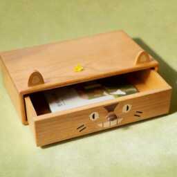 Handcrafted Wooden Totoro Desktop Drawer, Desk Organizer With Drawer, Mini Drawer Organizer, Studio Ghibli Inspired Office Decor - thumbnail 3