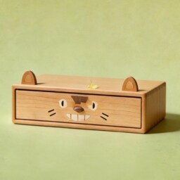 Handcrafted Wooden Totoro Desktop Drawer, Desk Organizer With Drawer, Mini Drawer Organizer, Studio Ghibli Inspired Office Decor - thumbnail 2