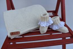 Knitted Baby Blanket For Crib Alpaca Warm Afghan Wool Wrap Cable Cover Newborn Gift Boy Girl White Gray