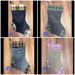 Christmas Stockings Denim Corduroy Khaki & Flannel Many Options - thumbnail 3