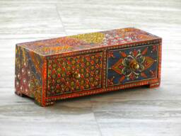 Wooden Desk Oganiser Chest Of Drawer Handmade Hand Painted Ethnic Small