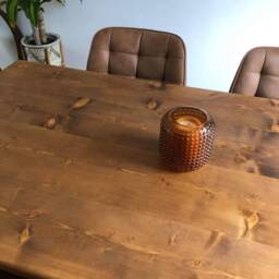 Industrial Reclaimed Wood Dining Table Rustic Steel Legs - thumbnail 2