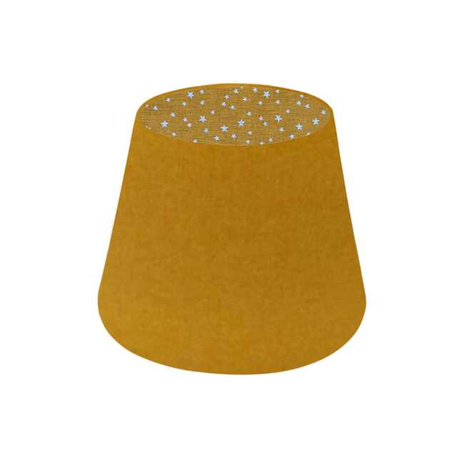 Mustard Yellow Linen Lampshade, Star Interior, Handmade Empire Shade - image 1